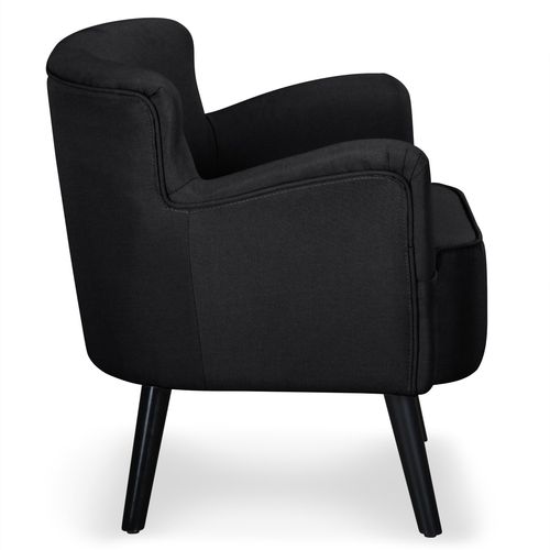 Fauteuil confortable tissu noir Pauka - Photo n°2; ?>