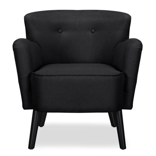 Fauteuil confortable tissu noir Pauka - Photo n°3; ?>