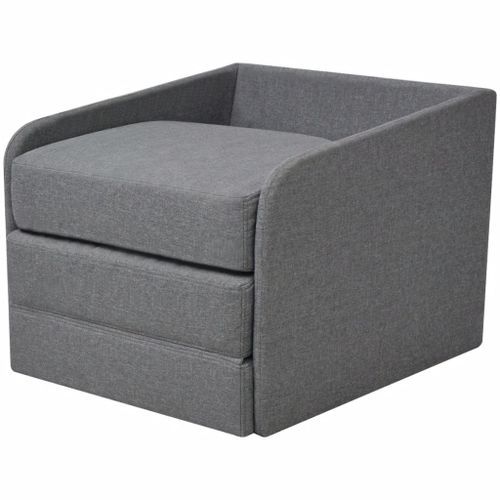 Fauteuil convertible Gris clair Tissu - Photo n°3; ?>