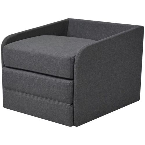 Fauteuil convertible Gris foncé Tissu - Photo n°3; ?>