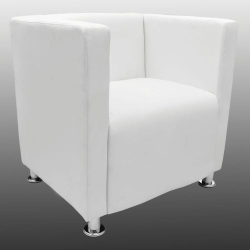 Fauteuil cube Blanc Similicuir - Photo n°3; ?>