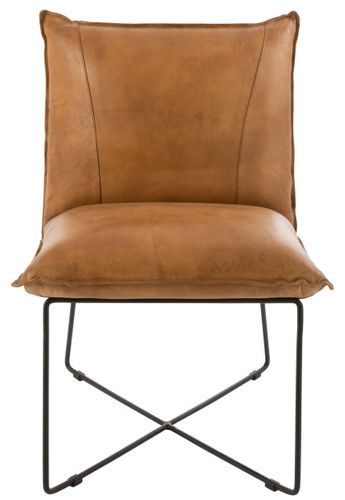 Fauteuil cuir camel Acia - Photo n°2; ?>