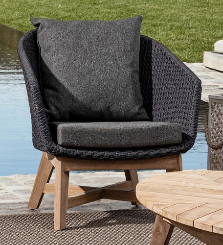 Fauteuil de jardin aluminium anthracite avec coussins Séla - Photo n°2; ?>