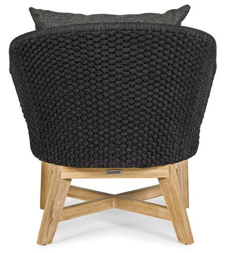 Fauteuil de jardin aluminium anthracite avec coussins Séla - Photo n°3; ?>