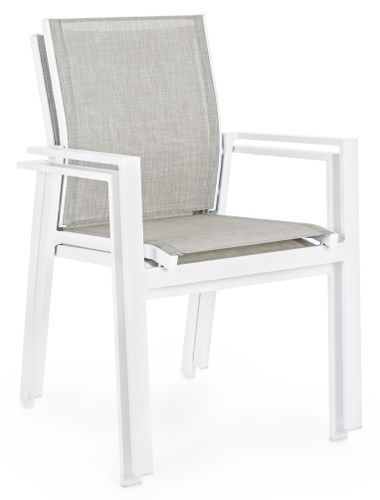 Fauteuil de jardin en aluminium blanc Loki - Lot de 6 - Photo n°3; ?>