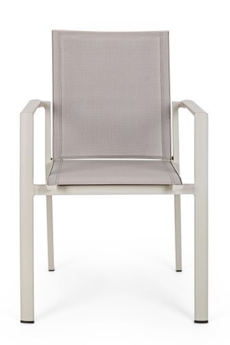 Fauteuil de jardin en aluminium gris taupe Koni - Lot de 4 - Photo n°2; ?>