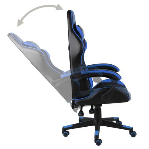 Fauteuil de jeux vidéo Noir et bleu Similicuir - Photo n°3; ?>