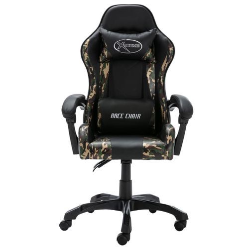 Fauteuil de jeux vidéo Noir et camouflage Similicuir - Photo n°2; ?>