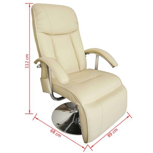 Fauteuil de massage Blanc crème Similicuir - Photo n°3; ?>