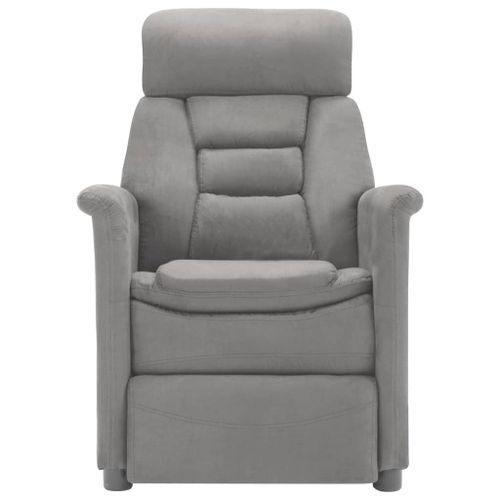 Fauteuil de massage électrique Gris clair Similicuir daim - Photo n°2; ?>