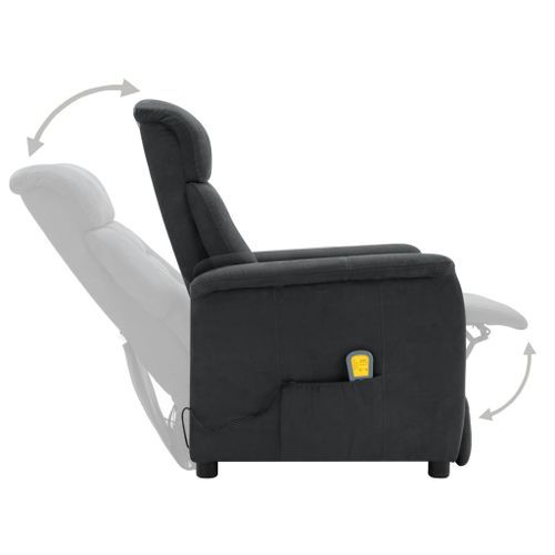 Fauteuil de massage électrique Gris foncé Similicuir daim - Photo n°3; ?>