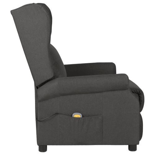 Fauteuil de massage Gris foncé Tissu - Photo n°3; ?>