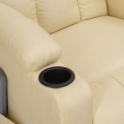 Fauteuil de massage inclinable Crème Tissu 19 - Photo n°2; ?>