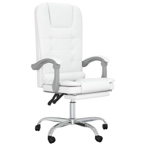 Fauteuil de massage inclinable de bureau Blanc Similicuir - Photo n°2; ?>