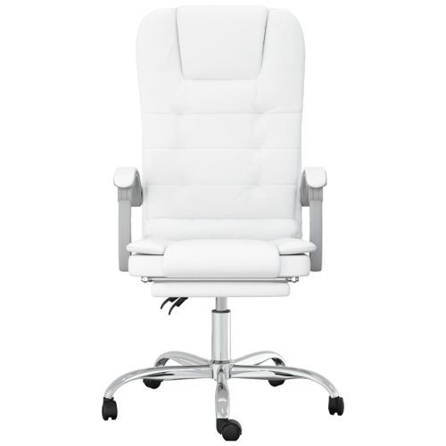 Fauteuil de massage inclinable de bureau Blanc Similicuir - Photo n°3; ?>