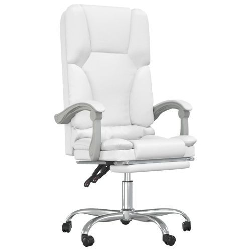 Fauteuil de massage inclinable de bureau Blanc Similicuir - Photo n°2; ?>