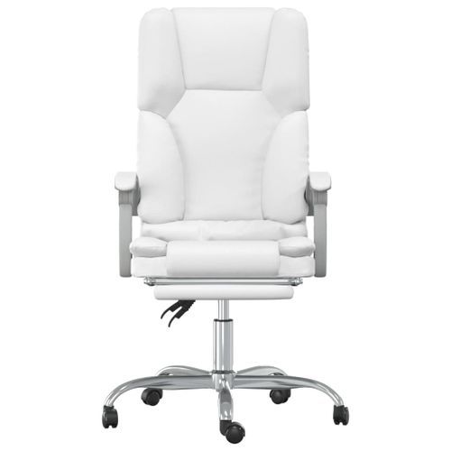 Fauteuil de massage inclinable de bureau Blanc Similicuir - Photo n°3; ?>