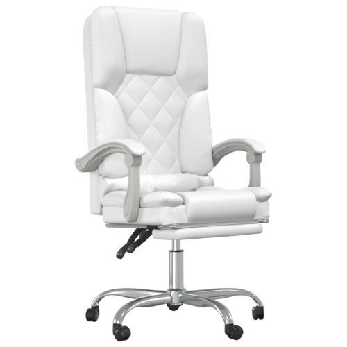 Fauteuil de massage inclinable de bureau Blanc Similicuir - Photo n°2; ?>