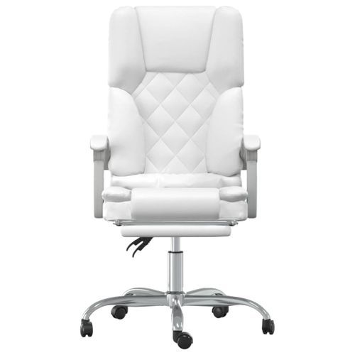 Fauteuil de massage inclinable de bureau Blanc Similicuir - Photo n°3; ?>