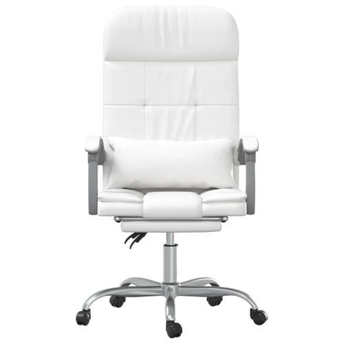 Fauteuil de massage inclinable de bureau Blanc Similicuir - Photo n°3; ?>