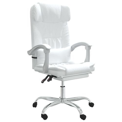 Fauteuil de massage inclinable de bureau Blanc Similicuir - Photo n°2; ?>