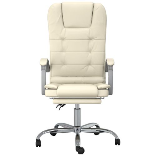 Fauteuil de massage inclinable de bureau Crème Similicuir - Photo n°3; ?>