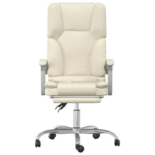 Fauteuil de massage inclinable de bureau Crème Similicuir - Photo n°3; ?>