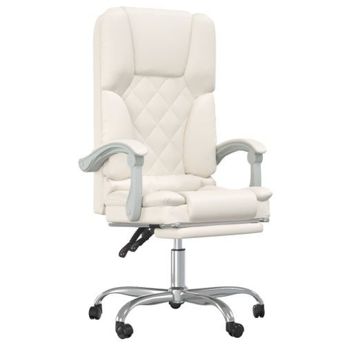 Fauteuil de massage inclinable de bureau Crème Similicuir - Photo n°2; ?>