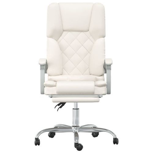 Fauteuil de massage inclinable de bureau Crème Similicuir - Photo n°3; ?>