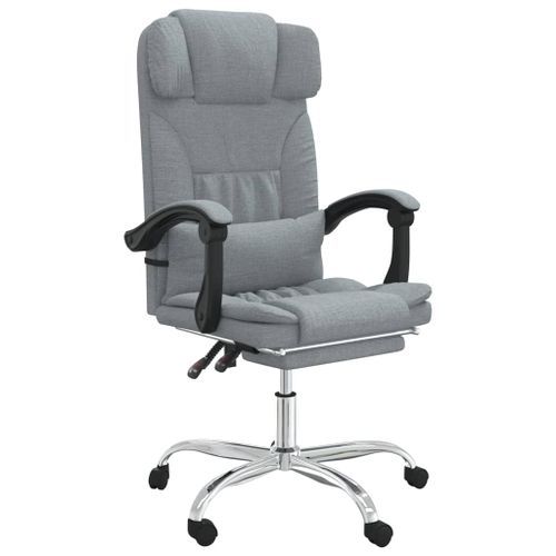 Fauteuil de massage inclinable de bureau Gris clair Tissu - Photo n°2; ?>