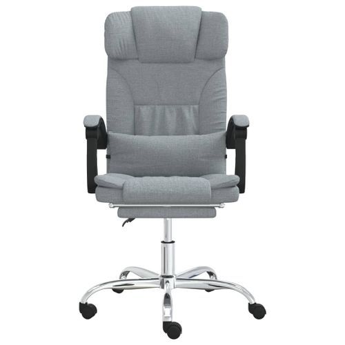 Fauteuil de massage inclinable de bureau Gris clair Tissu - Photo n°3; ?>