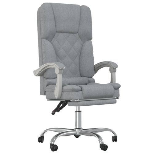 Fauteuil de massage inclinable de bureau Gris clair Tissu - Photo n°2; ?>