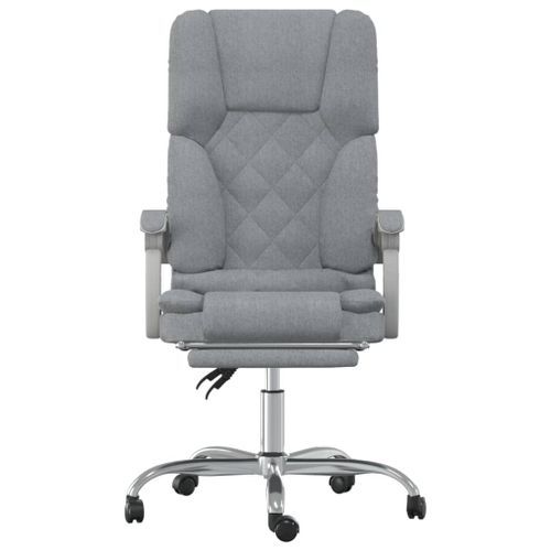 Fauteuil de massage inclinable de bureau Gris clair Tissu - Photo n°3; ?>