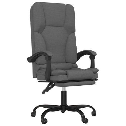 Fauteuil de massage inclinable de bureau Gris foncé Tissu - Photo n°2; ?>