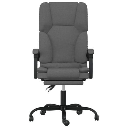 Fauteuil de massage inclinable de bureau Gris foncé Tissu - Photo n°3; ?>