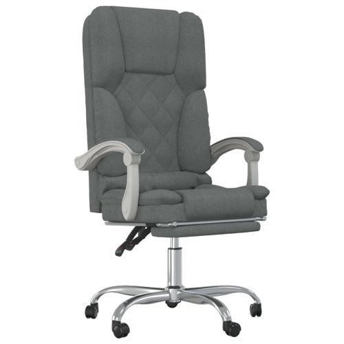 Fauteuil de massage inclinable de bureau Gris foncé Tissu - Photo n°2; ?>