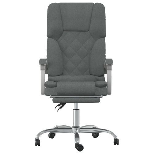 Fauteuil de massage inclinable de bureau Gris foncé Tissu - Photo n°3; ?>