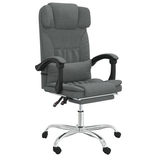 Fauteuil de massage inclinable de bureau Gris foncé Tissu - Photo n°2; ?>