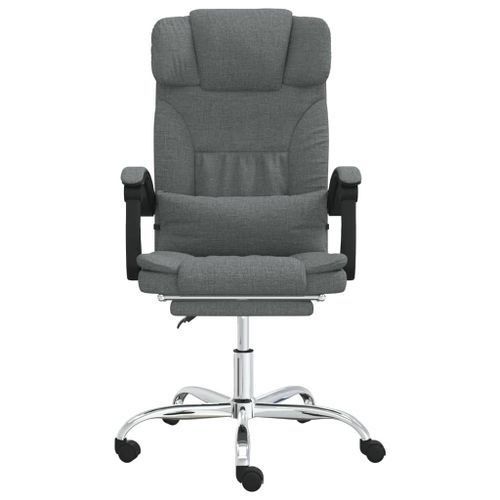 Fauteuil de massage inclinable de bureau Gris foncé Tissu - Photo n°3; ?>