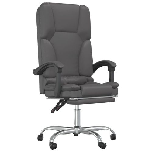 Fauteuil de massage inclinable de bureau Gris Similicuir - Photo n°2; ?>