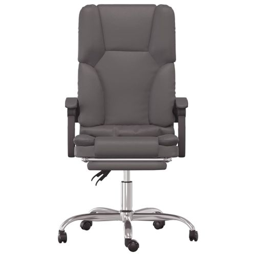 Fauteuil de massage inclinable de bureau Gris Similicuir - Photo n°3; ?>