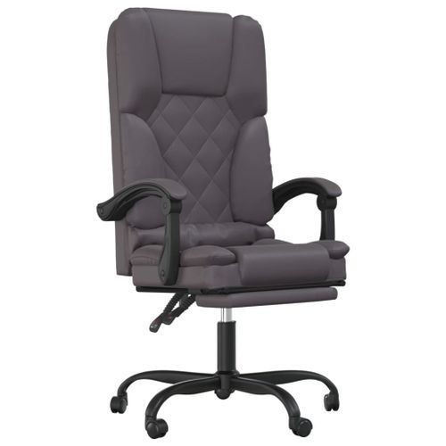 Fauteuil de massage inclinable de bureau Gris Similicuir - Photo n°2; ?>