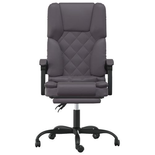 Fauteuil de massage inclinable de bureau Gris Similicuir - Photo n°3; ?>