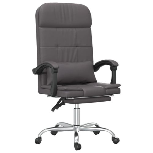 Fauteuil de massage inclinable de bureau Gris Similicuir - Photo n°2; ?>