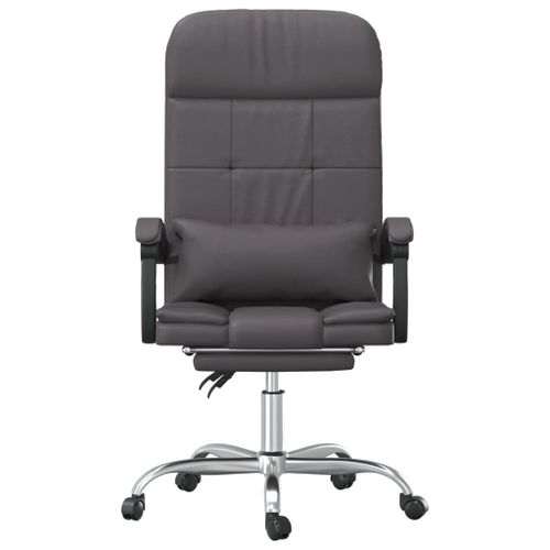 Fauteuil de massage inclinable de bureau Gris Similicuir - Photo n°3; ?>