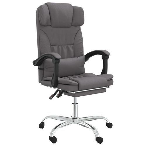 Fauteuil de massage inclinable de bureau Gris Similicuir - Photo n°2; ?>