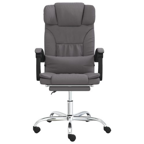 Fauteuil de massage inclinable de bureau Gris Similicuir - Photo n°3; ?>