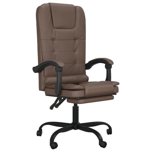 Fauteuil de massage inclinable de bureau Marron Similicuir - Photo n°2; ?>