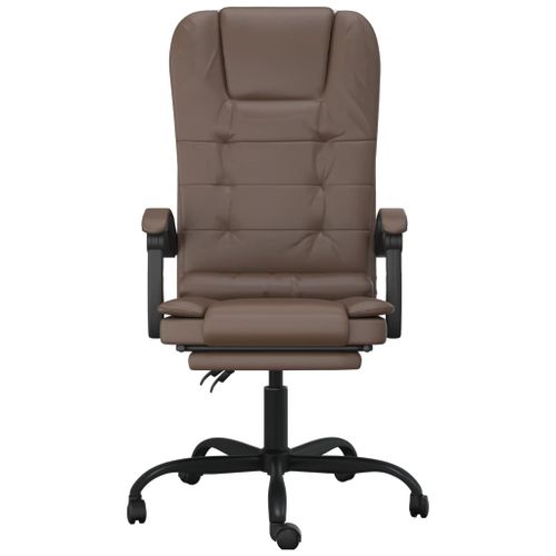 Fauteuil de massage inclinable de bureau Marron Similicuir - Photo n°3; ?>