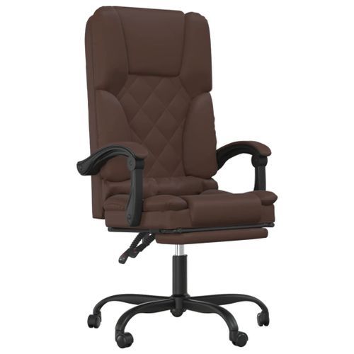 Fauteuil de massage inclinable de bureau Marron Similicuir - Photo n°2; ?>